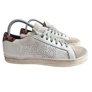 P448 John White Leopard Print Sneakers women's size 38 US 8 ITALY 38  41 US 10.5